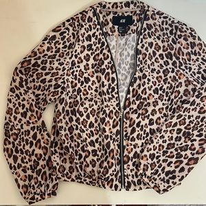 H&M Leopard Bomber Jacket